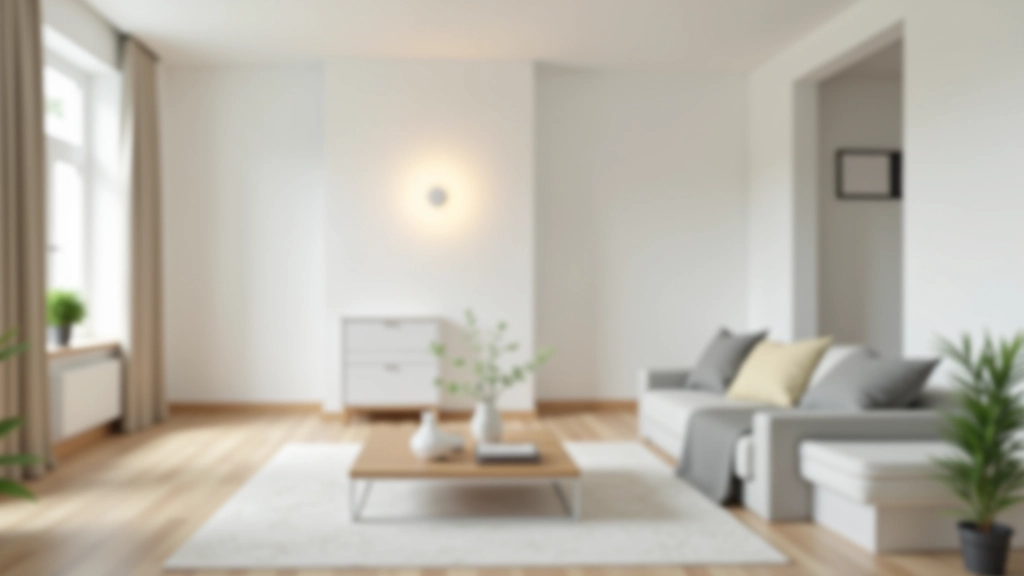 Modernes Wohnzimmer mit Energiesparmaßnahmen und Heizungsanlage sichtbar